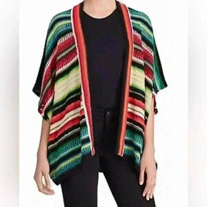 RALPH LAUREN Womens Med/L petite Open front multi colored tribal cardigan/shawl